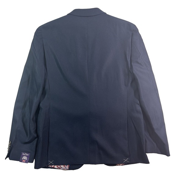 NEW mens navy blue Saville Row hopsack blazer jacket sport suit coat stretch 40R - Picture 8 of 12